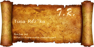 Tusa Réka névjegykártya